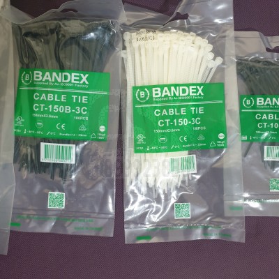 เคเบิ้ลไทร์ BANDEX สีดำ ขนาด 6" แพ็ค 100 เส้น