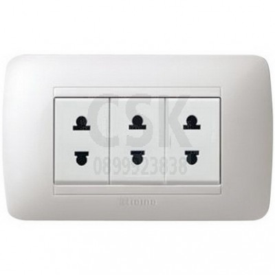 เต้ารับ เดี่ยว 2ขา กลมแบน SAE2125S3B B-TICINO