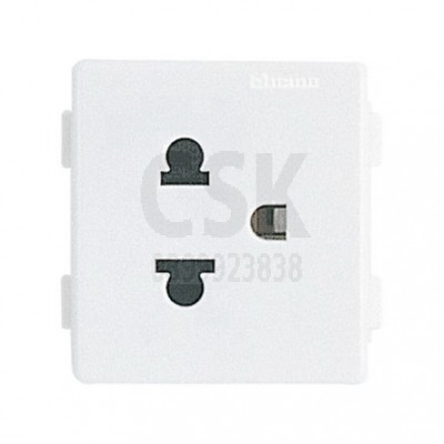 เต้ารับ เดี่ยว 3ขา + กราวด์ + ม่านSM9023T B-TICINO