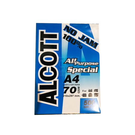กระดาษ 70g A4 Alcott ฟ้า-ดำ 500p