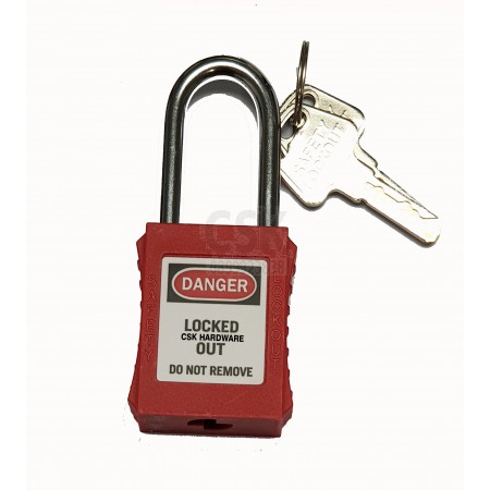กุญแจเซฟตี้ Safety Lockout ขนาด 76 mm สีแดง