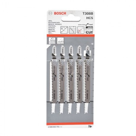 ใบเลื่อยจิ๊กซอ T308B BOSCH (5ใบ)