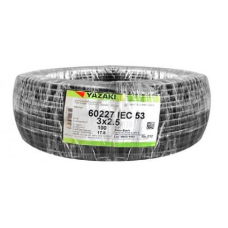 สายไฟ YAZAKI VCT3x2.5 ขนาด 100 ม. สีดำ
