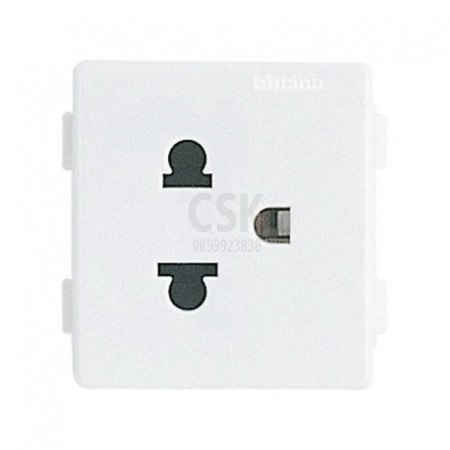 เต้ารับ เดี่ยว 3ขา + กราวด์ + ม่านSM9023T B-TICINO