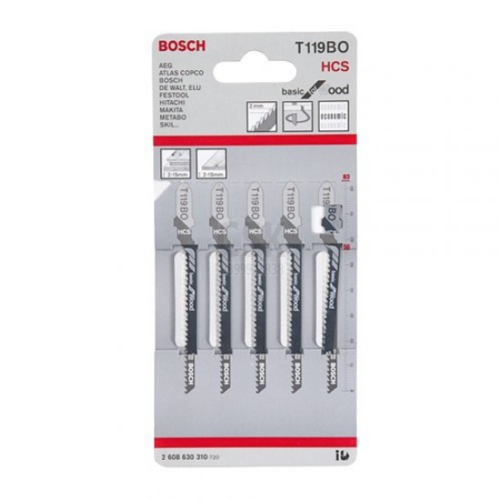 ใบเลื่อยจิ๊กซอ T119BO BOSCH (5ใบ)