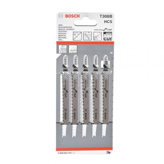 ใบเลื่อยจิ๊กซอ T308B BOSCH (5ใบ)