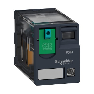 RXM4AB2BD Miniature plug-in relay, 6 A, 4 CO, LED, 24 V DC Schneider