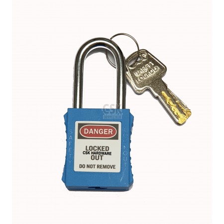 กุญแจเซฟตี้ Safety Lockout ขนาด 76 mm สีฟ้า