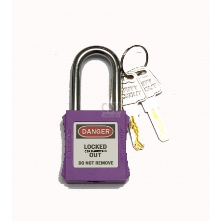 กุญแจเซฟตี้ Safety Lockout ขนาด 76 mm สีม่วง