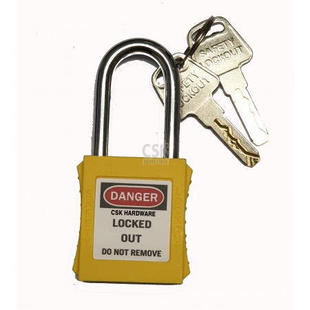 กุญแจเซฟตี้ Safety Lockout ขนาด 76 mm สีเหลือง