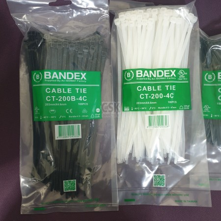เคเบิ้ลไทร์ BANDEX สีขาว ขนาด 8" แพ็ค 100 เส้น