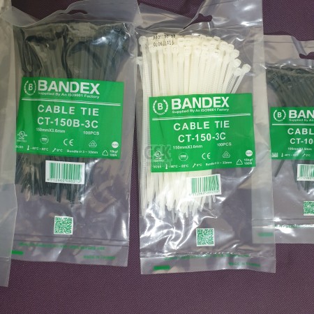 เคเบิ้ลไทร์ BANDEX สีดำ ขนาด 6" แพ็ค 100 เส้น