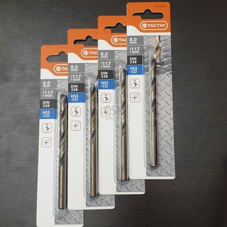 ดอกสว่านเจาะสแตนเลส COBOLT  8MM TACTIX