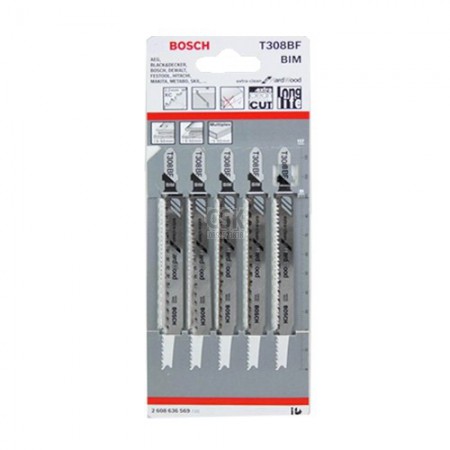 ใบเลื่อยจิ๊กซอ T308BF BOSCH (5ใบ)