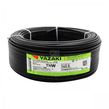 สายไฟ YAZAKI THW1x1.5B ขนาด 100 ม. ดำ