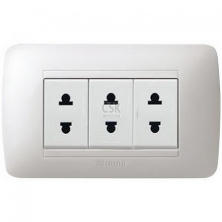 เต้ารับ เดี่ยว 2ขา กลมแบน SAE2125S3B B-TICINO