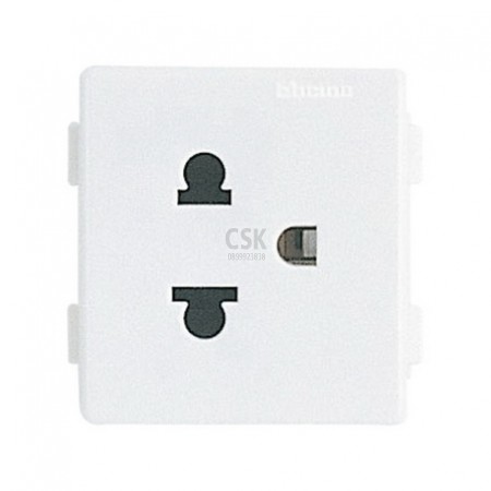 เต้ารับ เดี่ยว 3ขา + กราวด์ + ม่านSM9023T B-TICINO